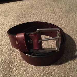 Maroon leather belt